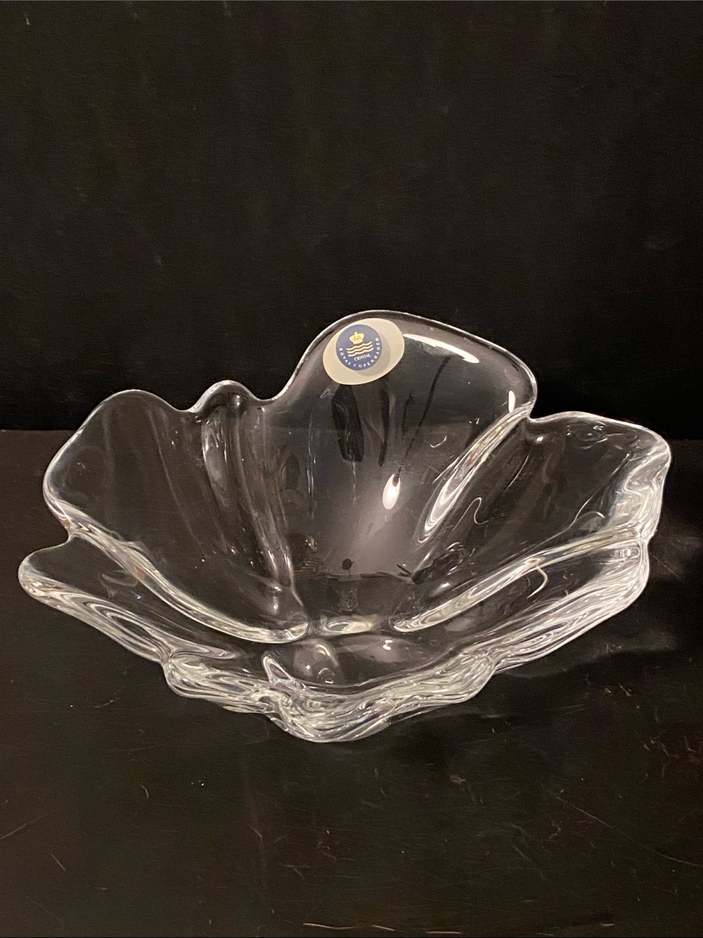 Royal Copenhagen Crystal Natura Shell Serving Bowl Holmgaard